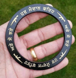 Sikh kara gold or silver engraved gurmukhi black sarbloh bangle black kada dd10