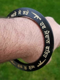 Sikh kara gold or silver engraved gurmukhi black sarbloh bangle black kada dd10