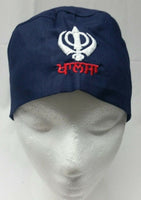 Sikh Patka Punjabi Turban Pathka Singh Khanda Bandana Head Wrap Dark Blue Colour Handmade