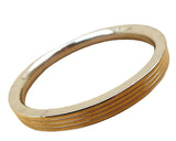 Sikh kara Stainless Steel Flat Smooth 4 Brass Lines Kada Singh Kaur Bangle N11