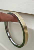 Sikh kara Stainless Steel Flat Smooth 4 Brass Lines Kada Singh Kaur Bangle N11