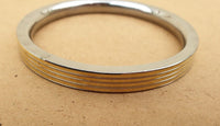 Sikh kara Stainless Steel Flat Smooth 4 Brass Lines Kada Singh Kaur Bangle N11