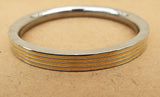 Sikh kara Stainless Steel Flat Smooth 4 Brass Lines Kada Singh Kaur Bangle N11