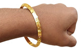 Gurmukhi Alphabet Kara Gold Plated bangle Sant Bhindranwale Words Sikh Kada N14R Unisex Bracelet