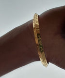Gurmukhi Alphabet Kara Gold Plated bangle Sant Bhindranwale Words Sikh Kada N14R Unisex Bracelet