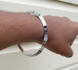 Gurmukhi Alphabet Kara Silver Plated Sant Bhindranwale Words Sikh bangle New N13R Bracelet Unisex design