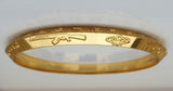 Gurmukhi Alphabet Kara Gold Plated bangle Sant Bhindranwale Words Sikh Kada N14R Unisex Bracelet