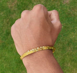 Gurmukhi Alphabet Kara Gold Plated bangle Sant Bhindranwale Words Sikh Kada N14R Unisex Bracelet
