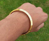 Gurmukhi Alphabet Kara Gold Plated bangle Sant Bhindranwale Words Sikh Kada N14R Unisex Bracelet