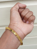 Gurmukhi Alphabet Kara Gold Plated bangle Sant Bhindranwale Words Sikh Kada N14R Unisex Bracelet