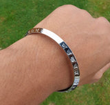 Gurmukhi Alphabet Kara Silver Plated Sant Bhindranwale Words Sikh bangle New N13R Bracelet Unisex design