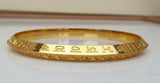 Gurmukhi Alphabet Kara Gold Plated bangle Sant Bhindranwale Words Sikh Kada N14R Unisex Bracelet