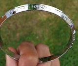 Gurmukhi Alphabet Kara Silver Plated Sant Bhindranwale Words Sikh bangle New N13R Bracelet Unisex design