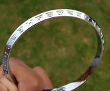 Gurmukhi Alphabet Kara Silver Plated Sant Bhindranwale Words Sikh bangle New N13R Bracelet Unisex design