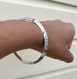 Gurmukhi Alphabet Kara Silver Plated Sant Bhindranwale Words Sikh bangle New N13R Bracelet Unisex design
