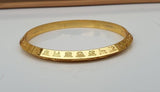 Gurmukhi Alphabet Kara Gold Plated bangle Sant Bhindranwale Words Sikh Kada N14R Unisex Bracelet