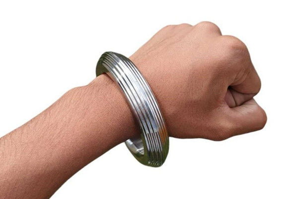 Sarbloh Chakri Kara Lines Design Iron Sikh Singh Kaur Khalsa Taksali Bangle Y9
