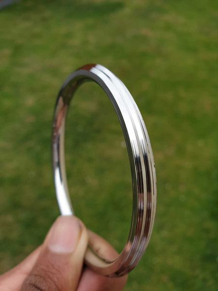Bracciale Kara Floreale In Acciaio Inox Designer Karha Punjabi Kada - Foto 11