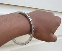 Gurmukhi Punjabi Kara Singh Kaur Khalsa Smooth Flat Stainless Steel Sikh Kada Y1