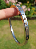 Gurmukhi Punjabi Kara Singh Kaur Khalsa Smooth Flat Stainless Steel Sikh Kada Y1