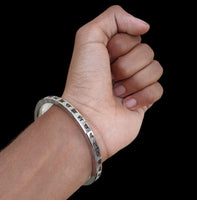 Gurmukhi Punjabi Kara Singh Kaur Khalsa Smooth Flat Stainless Steel Sikh Kada Y1