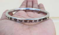 Gurmukhi Punjabi Kara Singh Kaur Khalsa Smooth Flat Stainless Steel Sikh Kada Y1