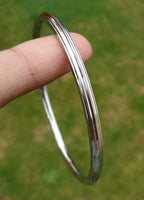 Stainless Steel Kara Sikh Bangle Singh Kaur Lines Kada Punjabi Bracelet Y13 New