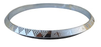 Silver Plated Kara Laser Engraved Khanda kada Sikh Singh Kaur Khalsa Bangle R11