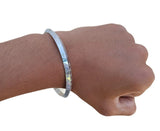 Silver Plated Kara Laser Engraved Khanda kada Sikh Singh Kaur Khalsa Bangle R11