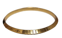 Gold Plated Kara Laser Engraved Khanda kada Sikh Singh Kaur Khalsa Bangle R12