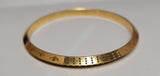 Gold Plated Kara Laser Engraved Khanda kada Sikh Singh Kaur Khalsa Bangle R12