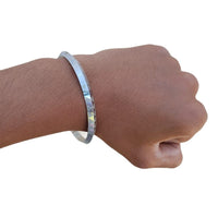 Silver Plated Kara Laser Engraved Khanda kada Sikh Singh Kaur Khalsa Bangle R11