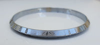 Silver Plated Kara Laser Engraved Khanda kada Sikh Singh Kaur Khalsa Bangle R10