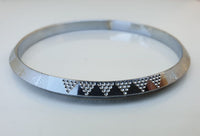 Silver Plated Kara Laser Engraved Khanda kada Sikh Singh Kaur Khalsa Bangle R11