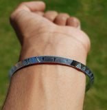 Silver Plated Kara Laser Engraved Khanda kada Sikh Singh Kaur Khalsa Bangle R11