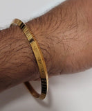 Gold Plated Kara Laser Engraved Khanda kada Sikh Singh Kaur Khalsa Bangle R12