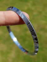 Silver Plated Kara Laser Engraved Khanda kada Sikh Singh Kaur Khalsa Bangle R11
