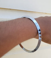 Silver Plated Kara Laser Engraved Khanda kada Sikh Singh Kaur Khalsa Bangle R11