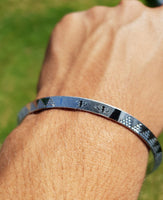 Silver Plated Kara Laser Engraved Khanda kada Sikh Singh Kaur Khalsa Bangle R11