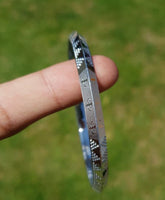 Silver Plated Kara Laser Engraved Khanda kada Sikh Singh Kaur Khalsa Bangle R11