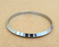 Silver Plated Kara Laser Engraved Khanda kada Sikh Singh Kaur Khalsa Bangle R10