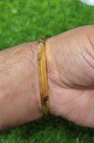Gold Plated Kara Laser Engraved Khanda kada Sikh Singh Kaur Khalsa Bangle R12