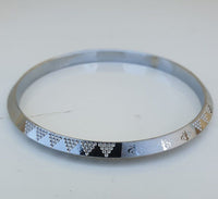 Silver Plated Kara Laser Engraved Khanda kada Sikh Singh Kaur Khalsa Bangle R11