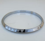 Silver Plated Kara Laser Engraved Khanda kada Sikh Singh Kaur Khalsa Bangle R11