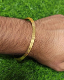 Gold Plated Kara Laser Engraved Khanda kada Sikh Singh Kaur Khalsa Bangle R12