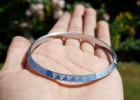 Silver Plated Kara Laser Engraved Khanda kada Sikh Singh Kaur Khalsa Bangle R11