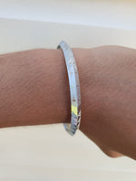 Silver Plated Kara Laser Engraved Khanda kada Sikh Singh Kaur Khalsa Bangle R11