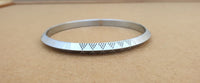 Silver Plated Kara Laser Engraved Khanda kada Sikh Singh Kaur Khalsa Bangle R11