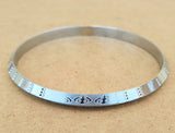 Silver Plated Kara Khanda Sikh Kada Engraved Khalsa Bangle Singh Kaur R10 Unisex