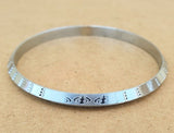 Silver Plated Kara Laser Engraved Khanda kada Sikh Singh Kaur Khalsa Bangle R10